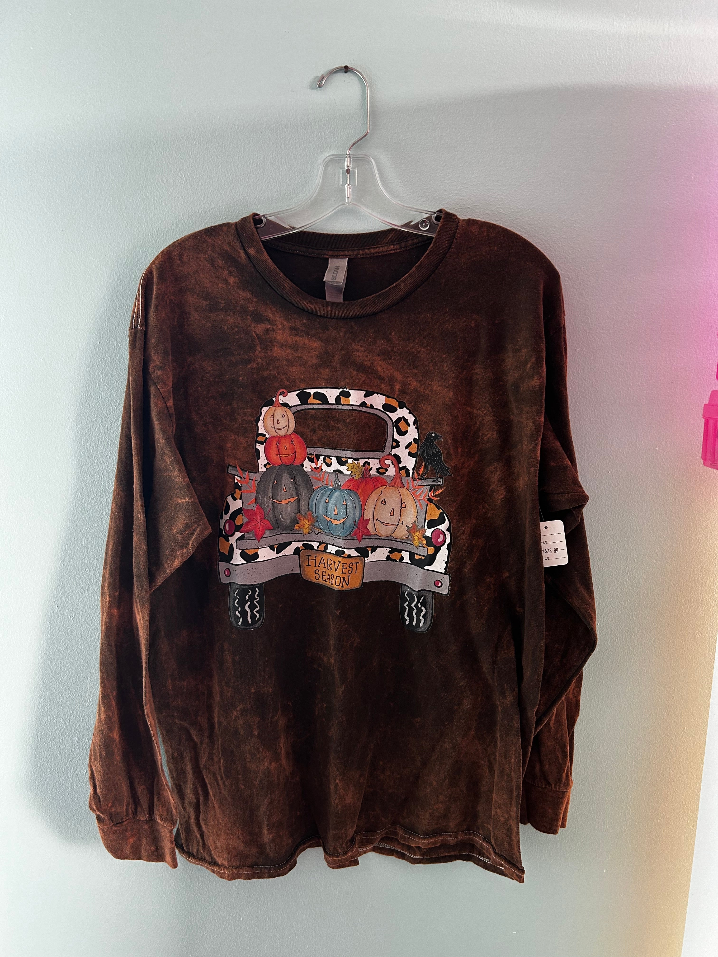 L Acid Wash Harvest Season Long Sleeve T