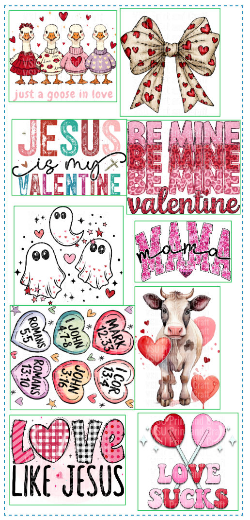 Valentines Day Premade Gang Sheet