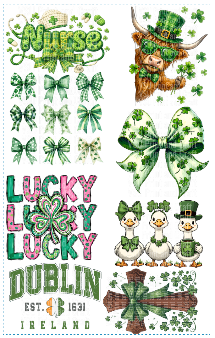 St. Patricks Day Premade Gang Sheet